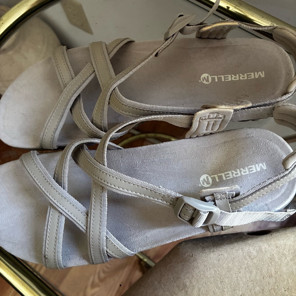 NWOT Merrel Women's Beige Strappy Sandals Size 10 - Picture 7 of 8
